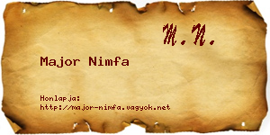 Major Nimfa névjegykártya